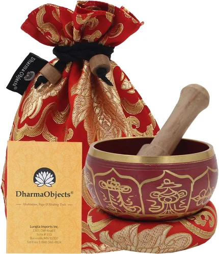 Vista 23 de DharmaObjects Yoga Meditación Buda Cantando Tazón Cojín Mallet Llevar Bolsa Set Regalo