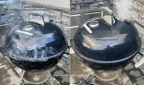 Vista 3 de Junta para barbacoa ahumadora FireBlack de alta temperatura autoadhesiva de 15 pies, resistente al calor de 1/2 x 1/8, negra
