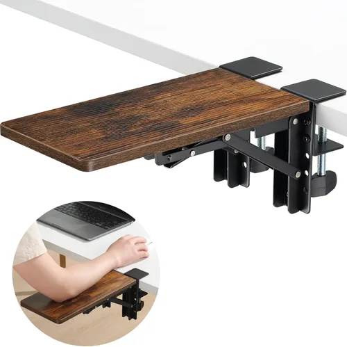 Vista 12 de ETHU Bandeja Extensible para Escritorio, 23.9 cm x 23.1 cm Ergonómico Reposabrazos para Computadora para Escritorio, Gaveta para Teclado Plegable