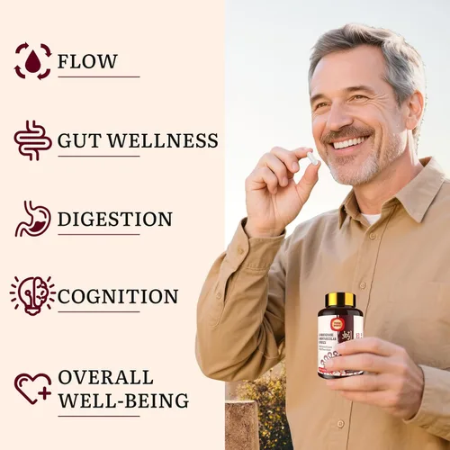Vista 5 de Lumbrokinase 100 mg (Actividad máxima 1,000,000 LKU), Nattokinase 100 mg - 2,000 FU de actividad y arroz de levadura roja 300 mg, suplemento potente