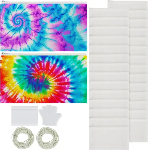 Vista 8 de Silkfly 30 bolsas de maquillaje de algodón blanco para teñido anudado, artículos para teñido anudado, bolsas de cosméticos de algodón en blanco