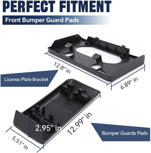 Vista 5 de PIT66 Almohadillas de protección para parachoques delantero y soporte de marco para matrícula compatible con Ford F150 2009-2014 9L3Z17E810B
