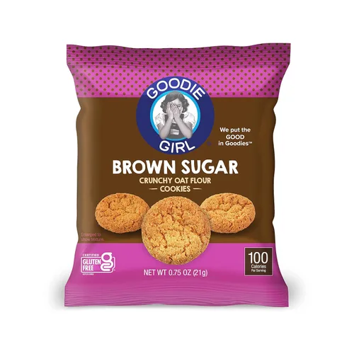 Vista 4 de Goodie Girl - Mini galletas de azúcar morena, galletas sin gluten para niños, paquetes de 100 calorías, sin maní, envueltas individualmente