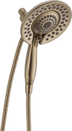 Vista 15 de Delta Grifo Cabezal de Ducha de Mano Dual 2-en-1 In2ition Touch-Clean de 5 Chorros con Manguera, Bronce Veneciano 58569-RB-PK