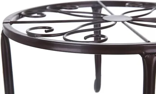 Vista 3 de Tosnail Paquete de 4 soportes de metal para plantas, estante de soporte para macetas, soportes para macetas, soporte para macetas de hierro