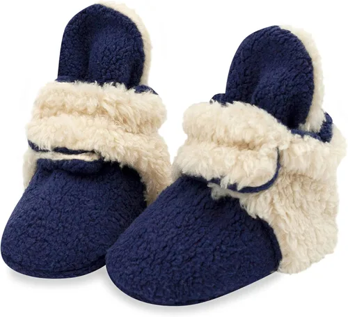 Vista 19 de Zutano Botines unisex peludos para bebé con agarraderas, forro de algodón orgánico, artículos imprescindibles para el registro de bebé 2-Peludo Rosa