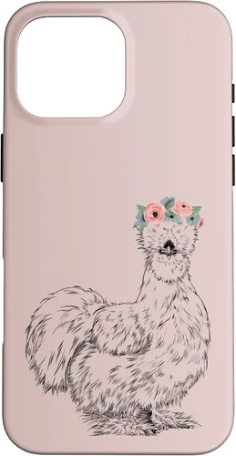 Vista 19 de Silkie Chicken with Floral Headband Farm Animal Funda para iPhone 17