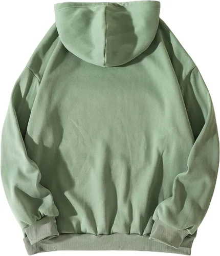 Vista 2 de SOLY HUX Sudadera con capucha para hombre con estampado de letras con cordón y manga larga con bolsillo