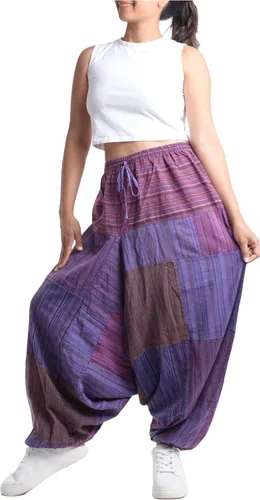 Vista 5 de PEACH PEBBLE Pantalones Harem 100% algodón, pantalones bohemios de yoga hippie