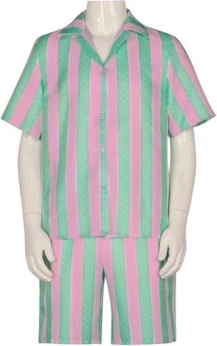Vista 4 de Ruleewe Disfraz de Ken para adultos, para hombre, de la película 2023, Ken, cosplay, playa, trajes, camisa, pantalones cortos, trajes para fiesta