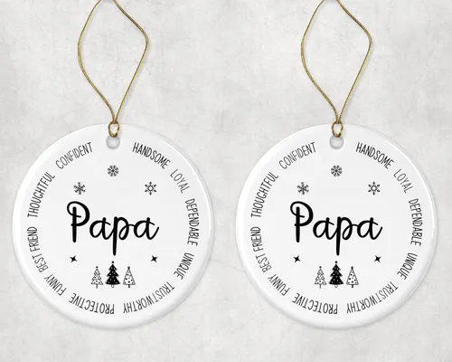 Vista 3 de Adorno para papá – Regalo de recuerdo de Navidad de hija o hijo