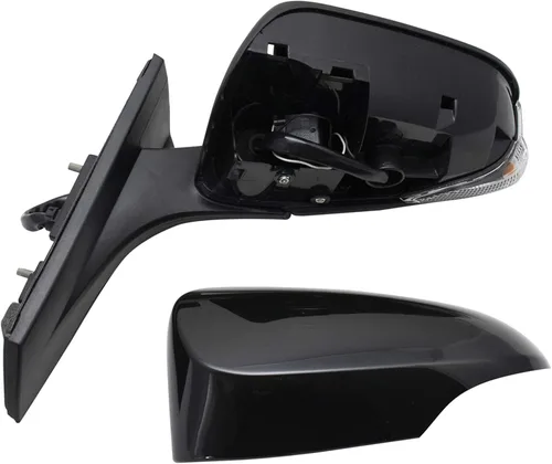 Vista 126 de TRQ Espejo plegable con calefacción eléctrica del lado del conductor con indicador de punto ciego pintura a juego negro liso compatible con Kia