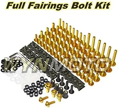 Vista 2 de Kit de tornillos de aluminio para motocicleta Kawasaki ZX9R 1994-1997 94 95 96 97, Dorado