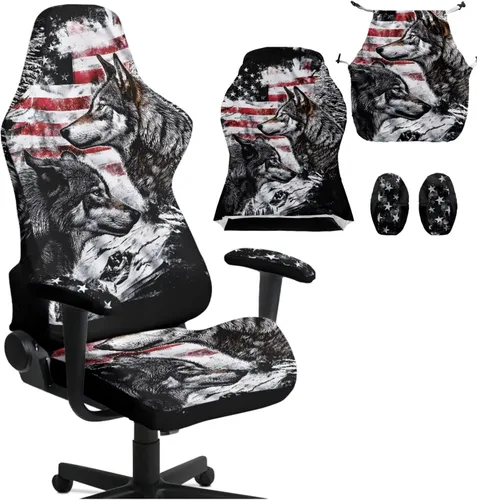 Vista 22 de Bald Eagle Gaming Protector for Students American Flag Stretchy Armrest Covers Patriotic Ergonomic Office Cover Dustproof Home & Dorm Room Decor