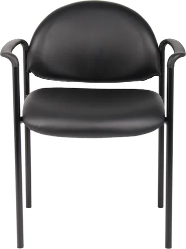 Vista 4 de Boss Office Products Dimond Caressoft - Silla apilable con brazos en negro, 250 libras (B9501-CS)