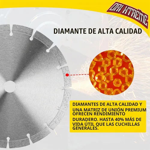 Vista 5 de Hoja de sierra de diamante de 4 1/2 pulgadas, 3 piezas, hoja segmentada de uso general para corte seco/húmedo de hormigón, mampostería, ladrillo