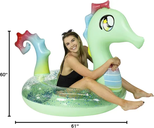 Vista 10 de Poolcandy - Flotador inflable de animal para piscina, tamaño extra grande de 48 pulgadas, múltiples estilos de animales