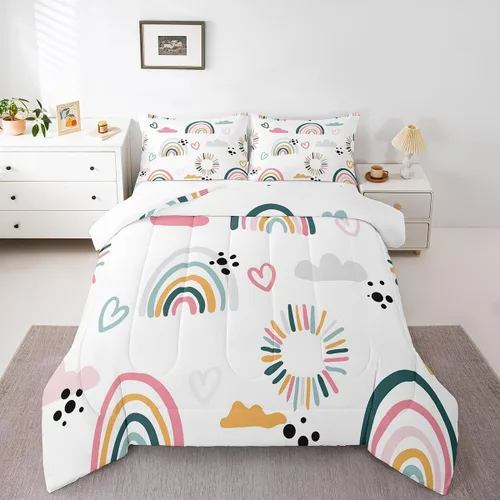 Vista 10 de Feelyou Juego de edredón de animales de la selva para todas las estaciones, juego de ropa de cama con 1 funda de almohada de microfibra de elefante