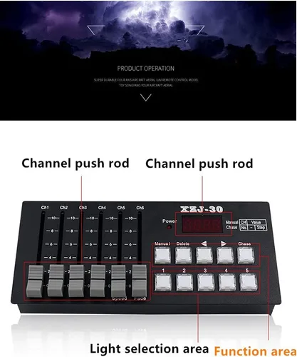 Vista 4 de Mini regulador programable 30CH de DMX512 con pilas 8-10hours para la iluminación de la etapa