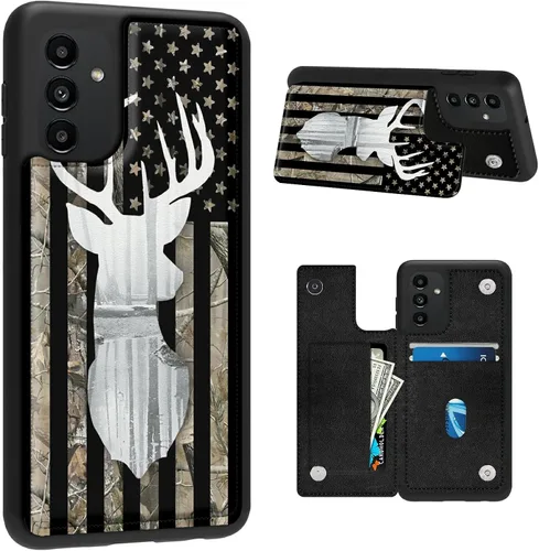 Vista 16 de BVDIKMI Funda para Samsung Galaxy A13 5G con ranura para tarjetero, funda de piel sintética, doble cierre magnético y cubierta duradera a prueba