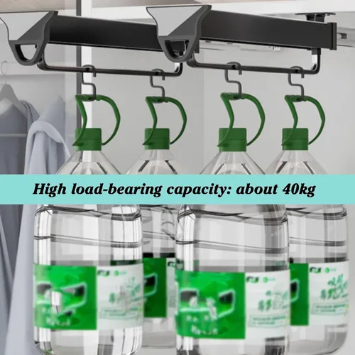 Vista 3 de Slide Out Pants Rack Closet Hanger Bar Pull Trousers Tie Belts Scarf Racks Top Mounted Wardrobe Clothes for Closet Retractable,Retractable Pants
