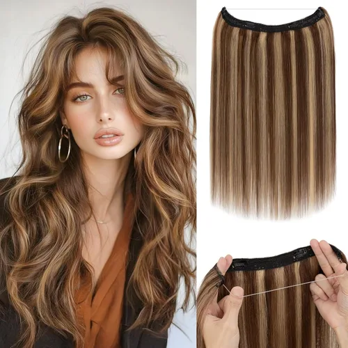 Vista 27 de Extensiones de cabello humano real, extensiones de cabello humano 100 % humano, extensiones de clip, ondulado, negro azabache 01, 2.46 oz/18 pulgadas