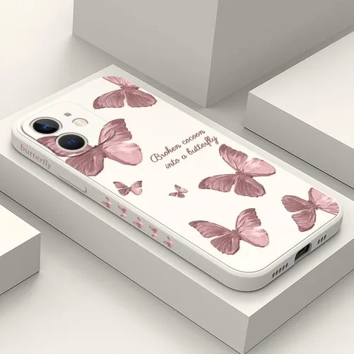 Vista 19 de LEECG Funda para iPhone 12 Pro Max, diseño creativo con estampado floral de mariposa de astronauta, funda de teléfono antiarañazos, forro