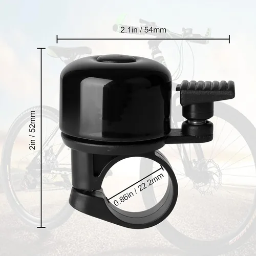 Vista 3 de Bike Bell 2 Pack with Loud Melodious Sound Classic Mini Bicycle Bell for Kids Adults Bike Horn for Road, Mountain Bike for Scooter, MTB, BMX
