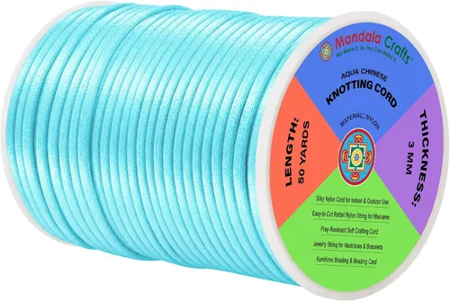 Vista 83 de Mandala Crafts Cordón de satén de cola de rattail de 0.02 in para nudos