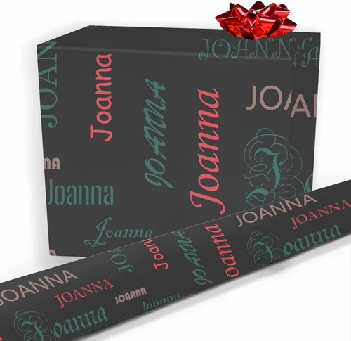Vista 20 de Nombre personalizado en papel de regalo, rollo de papel de regalo personalizado con texto, regalo personalizado, unisex, adultos, hombres, mujeres