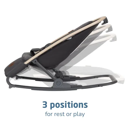 Vista 5 de Maxi-Cosi Kori - Asiento mecedor de bebé 2 en 1 para bebés, silla mecedora portátil, grafito clásico
