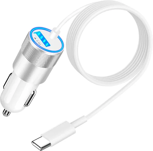 Vista 18 de Cargador de coche para iPhone con certificación MFi de Apple de carga rápida + cable Lightning de 6 pies Caiinei 4.8A Car Phone Charger Dual USB