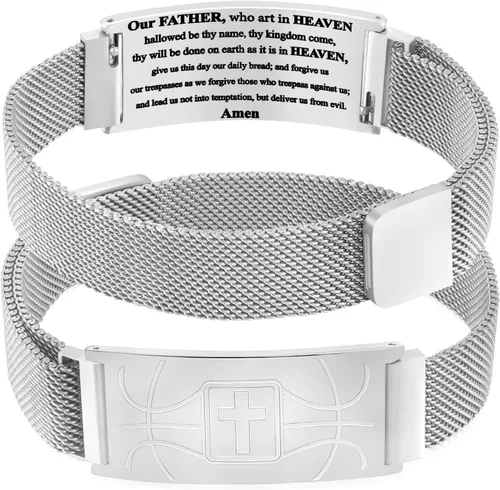 Vista 37 de Regalos de graduación, pulsera de fútbol, fútbol, baloncesto, béisbol, regalos de pulsera, pulseras de cruz de fe para hombres, bautismo, primera