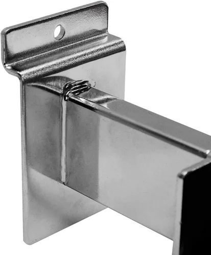 Vista 2 de 20 PCS 3" SLATWALL HANGRAIL Soporte de 1-3/4" X 1/2" Rectangular Tube-Chrome