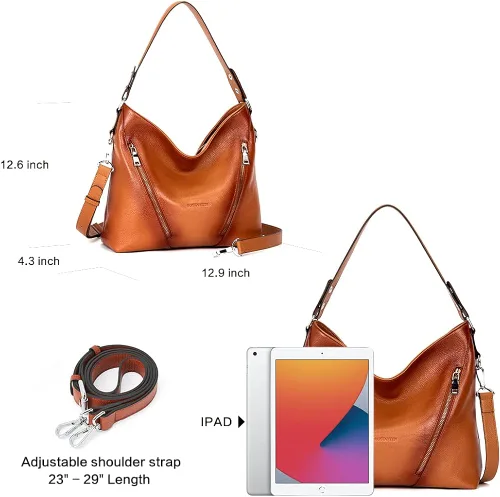 Vista 4 de BOSTANTEN Bolso de mano de cuero para mujer, bolsos de hombro