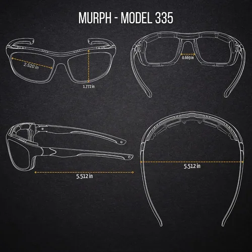 Vista 4 de Murph - Gafas de sol para motocicleta, color negro y ámbar Negro Ámbar