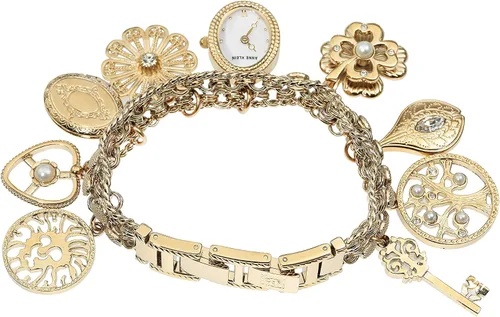 Vista 3 de Anne Klein Reloj de pulsera con dije acentuado de cristal prémium para mujer