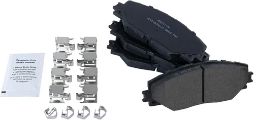 Vista 6 de TRQ Juego de pastillas de freno delanteras y traseras y rotores semimetálicos ventilados sólidos compatibles con Toyota RAV4 2006-2018