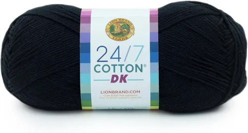 Vista 22 de Lion Brand Yarn Estampados DK de algodón 24/7, hilo para tejer, ganchillo y manualidades, azul, paquete de 1 Cotton Yarn for Knitting, Crochet