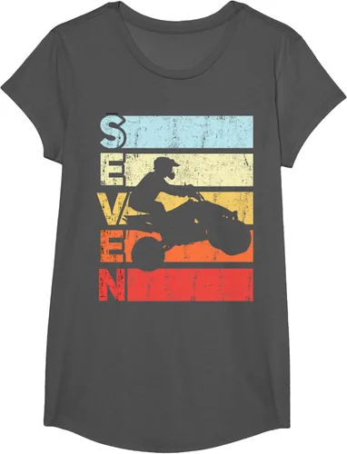 Vista 42 de ATV 7th Birthday Party ATV 4 Wheeler - Camiseta de cumpleaños temática cuádruple Negro