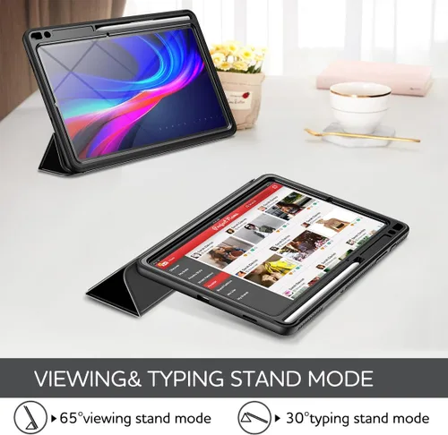 Vista 5 de SURITCH Funda de cuero para Samsung Galaxy Tab S6 Lite de 10.4 pulgadas 2024/2022/2020, protector de pantalla integrado, ajuste delgado, cubierta