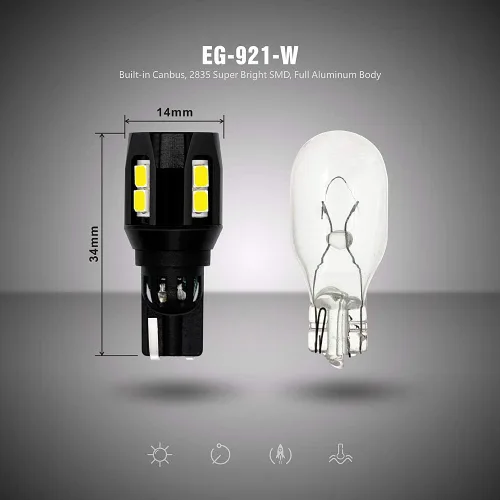 Vista 5 de SiriusLED - Bombilla LED de respaldo trasero sin error (tamaño 921, súper brillante, 3030, SMD, xenón, 6000 K, 2 unidades)