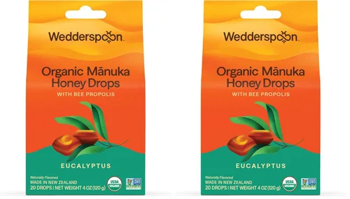 Vista 12 de Wedderspoon Gotas de miel de manuka orgánica, cereza, propóleo de abeja y equinácea, 20 unidades, USDA orgánico, miel genuina de Nueva Zelanda