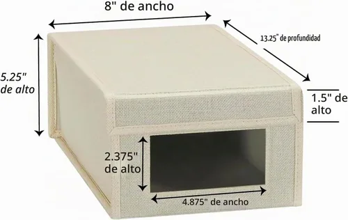Vista 2 de Household Essentials Caja de zapatos pequeña con panel frontal transparente, resistente mezcla de poliéster, acabado crema, juego de 2