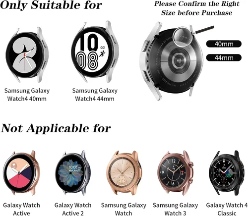 Vista 3 de JOYOZY Correa de reloj de liberación rápida de 0.787 in, correa de acero inoxidable y bisel de diamante para Samsung Galaxy Watch 4 1.575 in/1.732 in