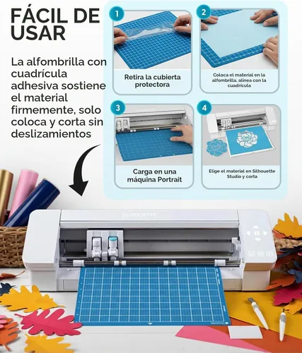Vista 6 de Alfombrilla de corte Silhouette para máquinas de retratos, 8 x 12 pulgadas, 1 paquete Standard Tacky Adhesive Surface with 1-Inch Grid Holds 8.5 x