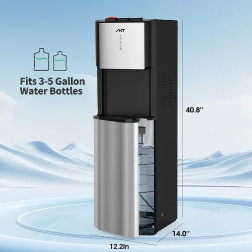 Vista 6 de IKT Dispensador de enfriador de agua autolimpiante, carga inferior para botella de 3-5 galones con bloqueo de seguridad para niños, pantalla LED