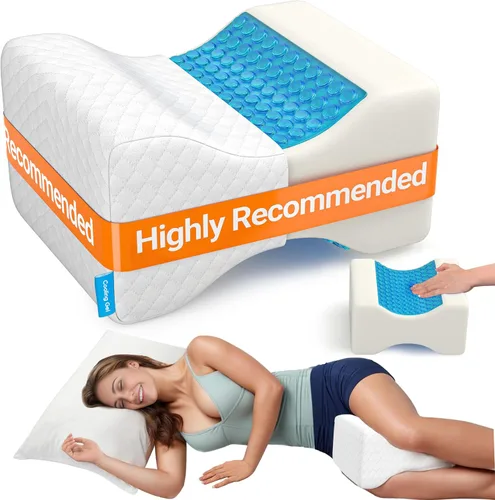 Vista 10 de CloudBliss Almohada de rodilla para personas que duermen de lado, almohada refrescante de piernas para dormir de lado, almohada de rodilla de espuma