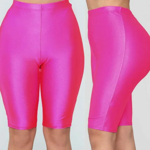 Vista 3 de Pantalones cortos de yoga para mujer, elásticos, de cintura alta, leggings de moda, pantalones deportivos casuales, pantalones cortos
