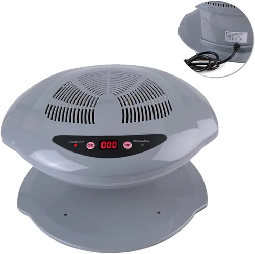 Vista 9 de Secador de esmalte de uñas profesional, 400 W, secadora de aire de doble temperatura para manos y pies, gris, 110 V